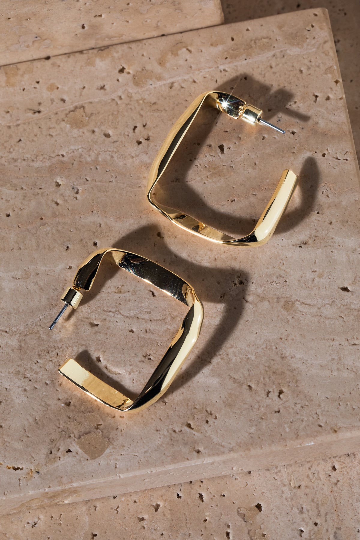 Square Gold Hoops