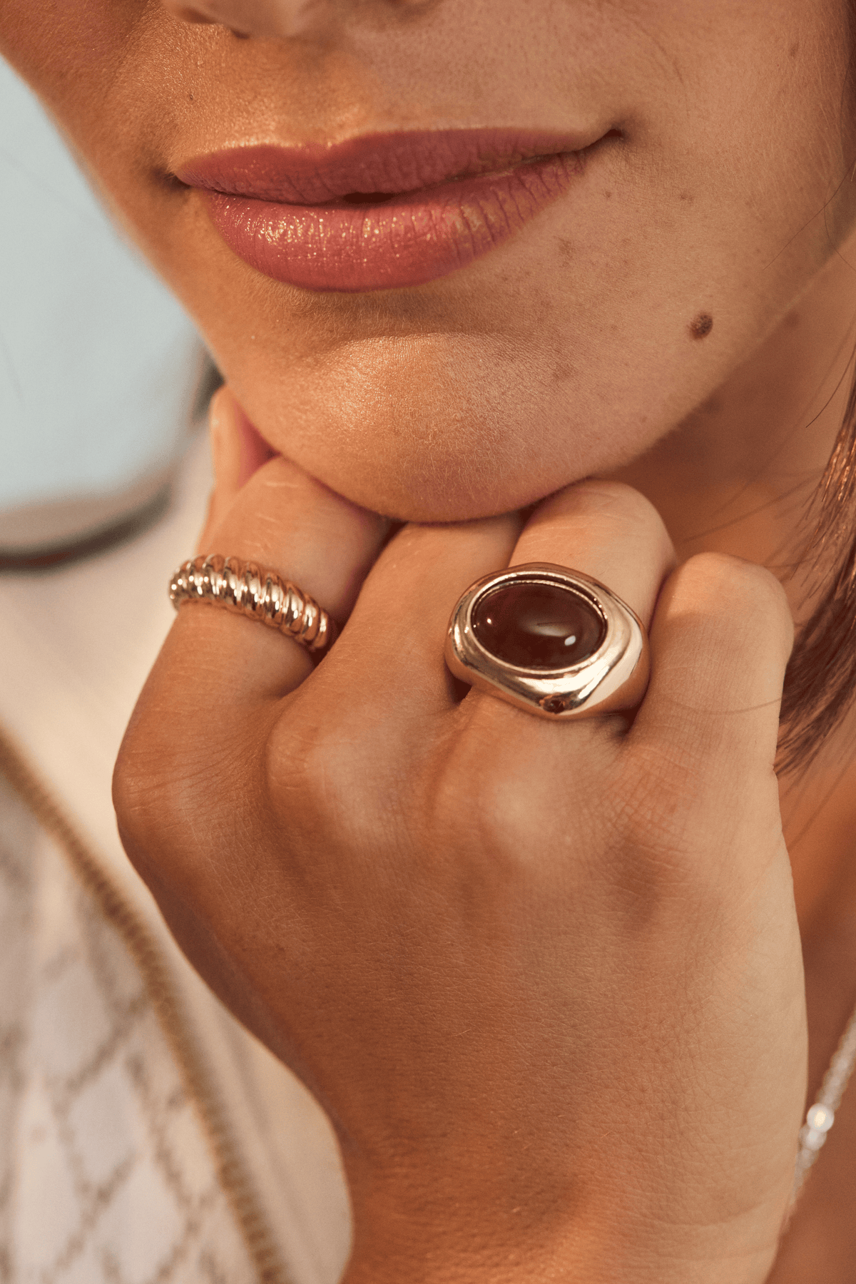 Brown Oval Ring