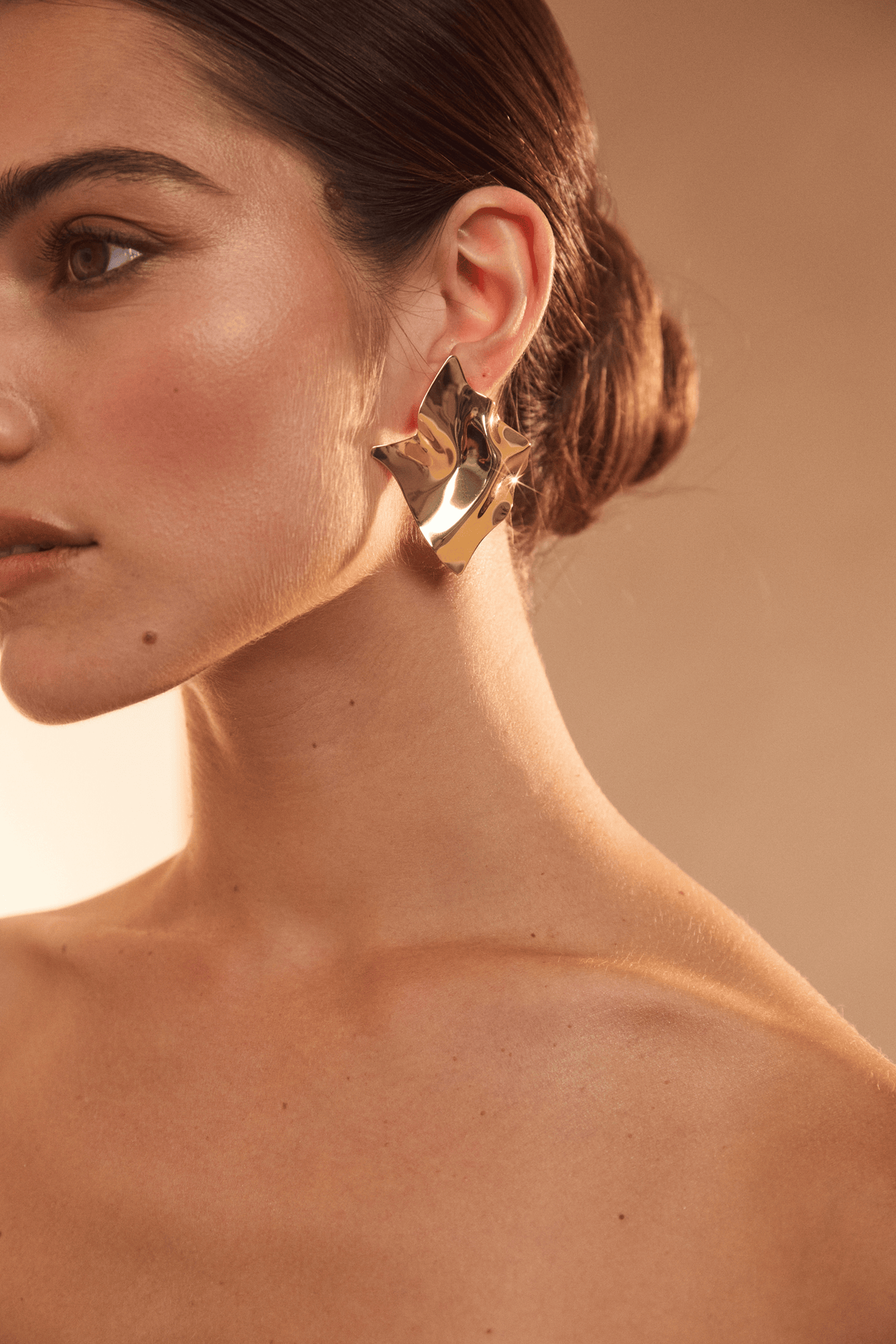 Abstract Gold Statement Earrings