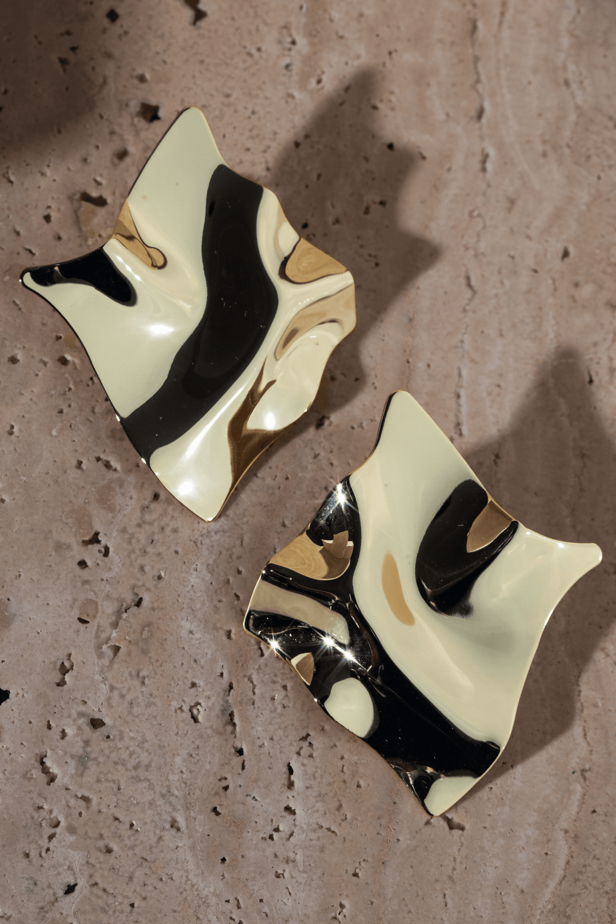 Abstract Gold Statement Earrings