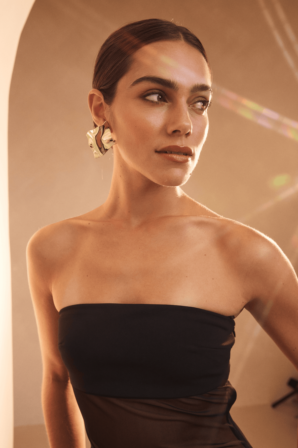 Abstract Gold Statement Earrings