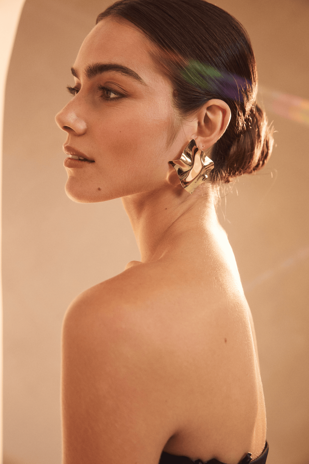 Abstract Gold Statement Earrings
