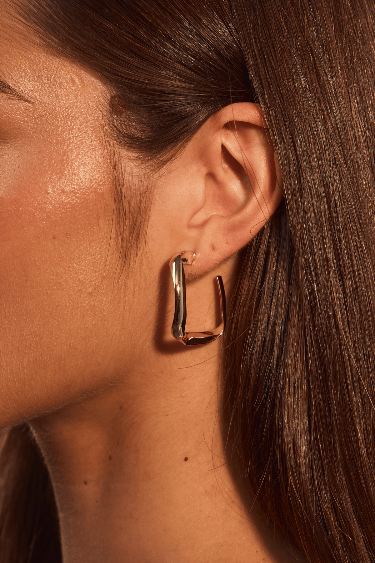 Square Gold Hoops