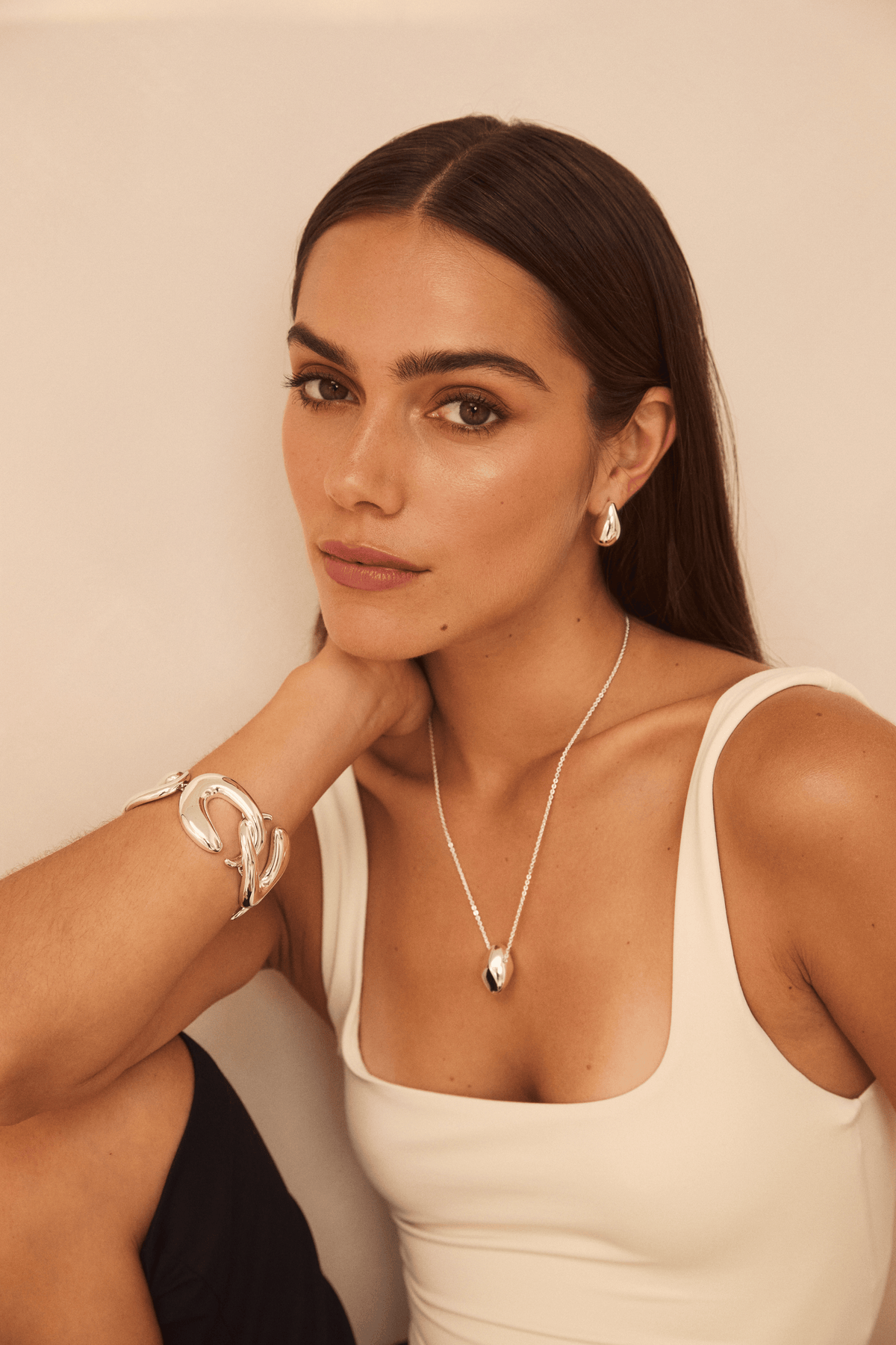 Silver Midi Hoops