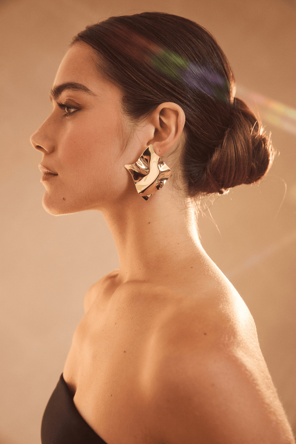 Abstract Gold Statement Earrings