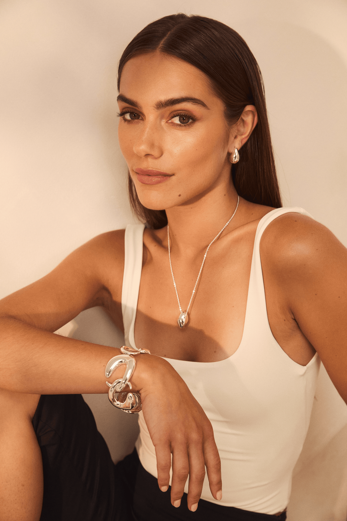 Silver Midi Hoops